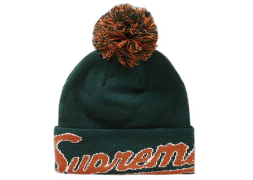 Supreme New Era Script Cuff Beanie Dark Green