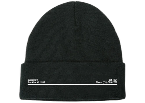 Supreme New Era Shop Beanie Black Brooklyn