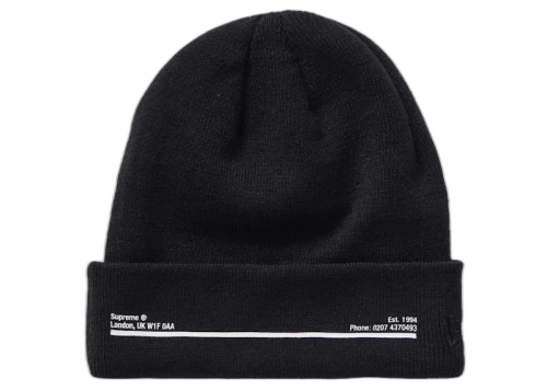 Supreme New Era Shop Beanie Black London