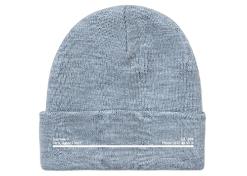 Supreme New Era Shop Beanie Heather Grey Paris