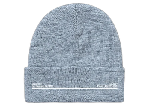 Supreme New Era Shop Beanie Heather Grey San Francisco