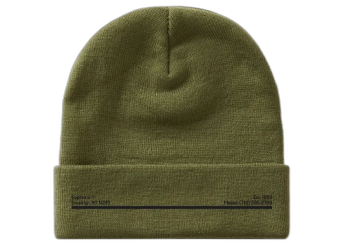 Supreme New Era Shop Beanie Light Olive Brooklyn