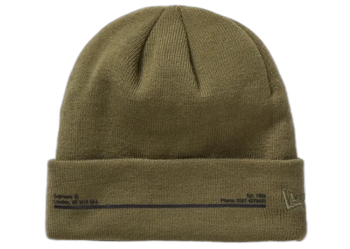 Supreme New Era Shop Beanie Light Olive London