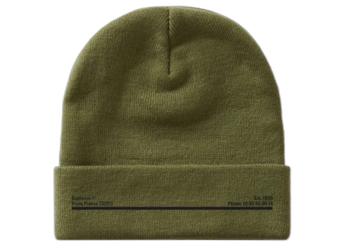 Supreme New Era Shop Beanie Light Olive Paris