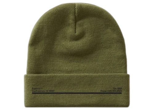 Supreme New Era Shop Beanie Light Olive San Francisco