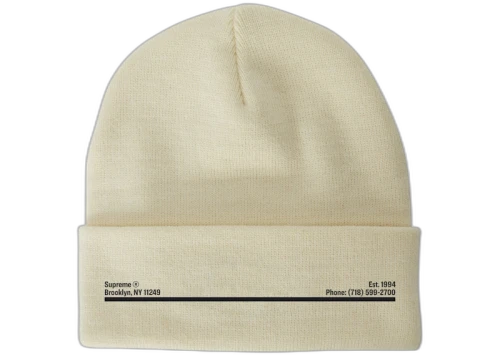 Supreme New Era Shop Beanie Natural Brooklyn