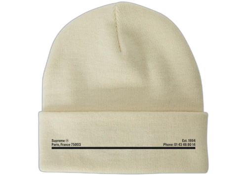Supreme New Era Shop Beanie Natural Paris