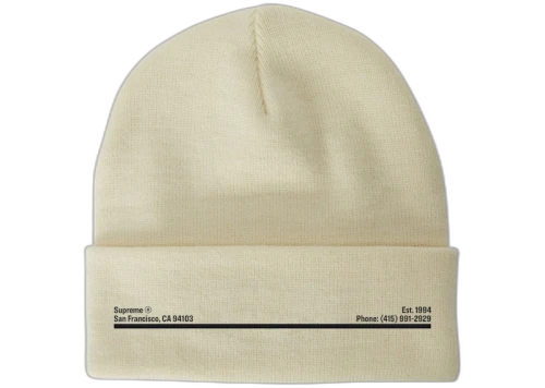 Supreme New Era Shop Beanie Natural San Francisco