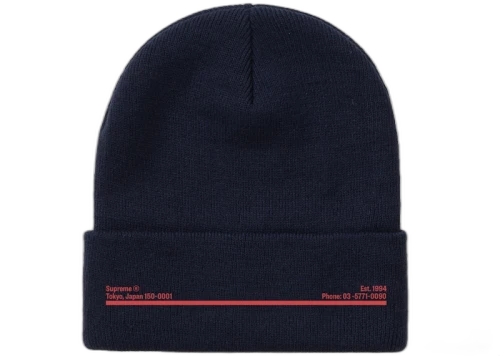 Supreme New Era Shop Beanie Navy Japan