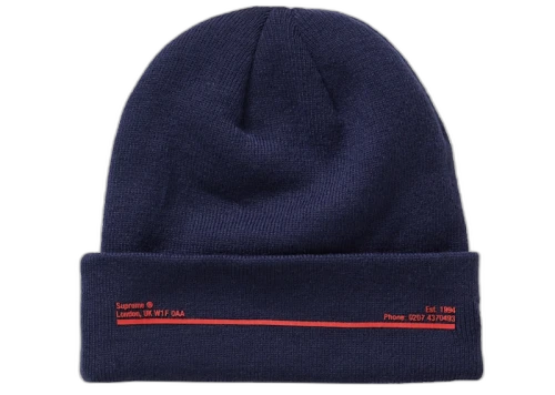 Supreme New Era Shop Beanie Navy London