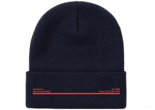 Supreme New Era Shop Beanie Navy New York City