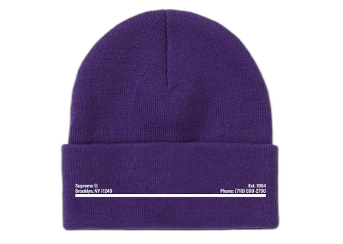 Supreme New Era Shop Beanie Purple Brooklyn