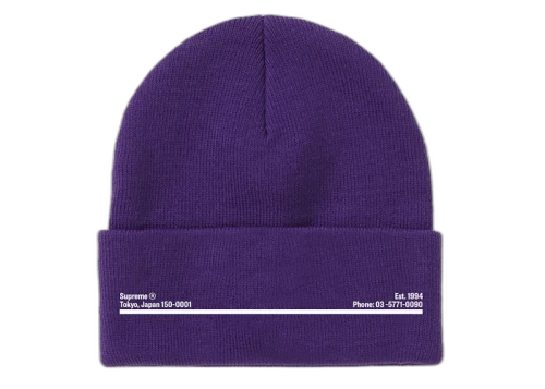 Supreme New Era Shop Beanie Purple Japan