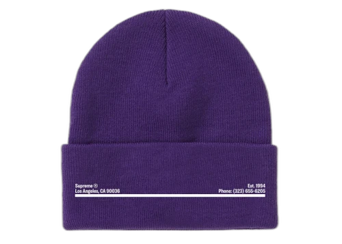 Supreme New Era Shop Beanie Purple Los Angeles