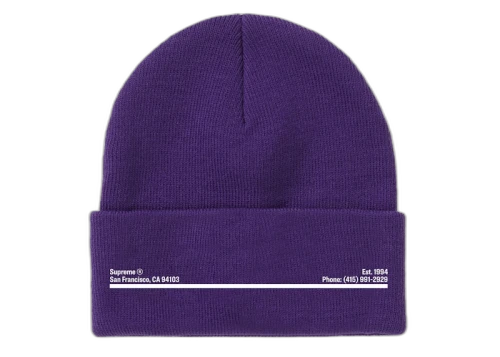 Supreme New Era Shop Beanie Purple San Francisco