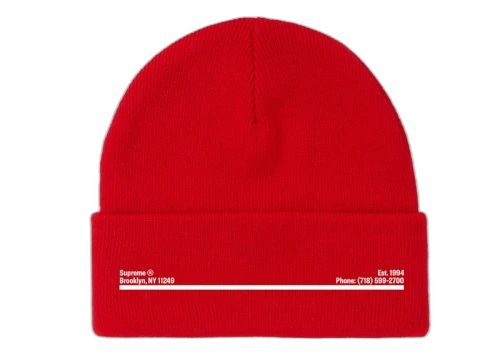 Supreme New Era Shop Beanie Red Brooklyn