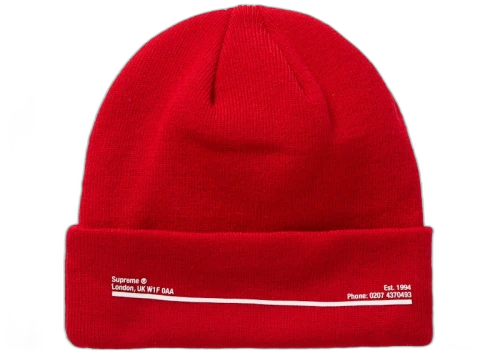 Supreme New Era Shop Beanie Red London