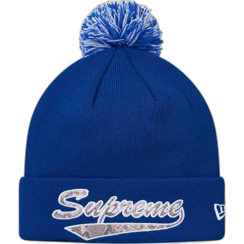 Supreme New Era Snake Script Beanie Royal