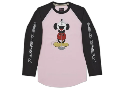 Supreme Number (N)ine Mickey Raglan L/S Top Pink