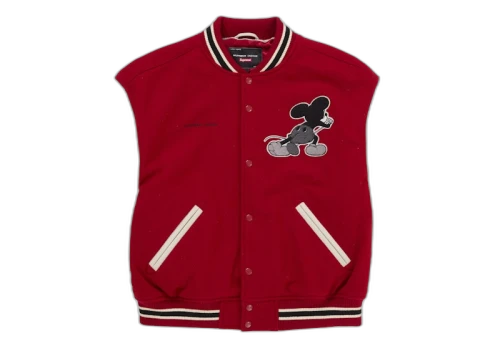 Supreme Number (N)ine Mickey Varsity Jacket Red