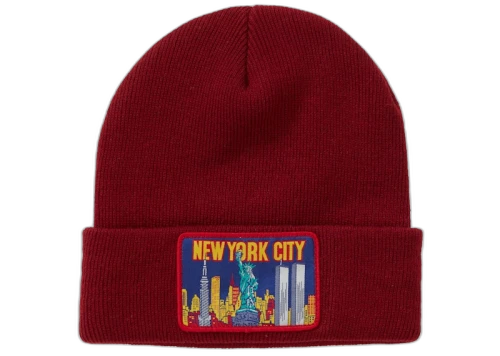 Supreme NY Patch Beanie Burgundy
