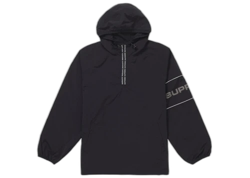 Supreme Nylon Ripstop Hooded Pullover Black