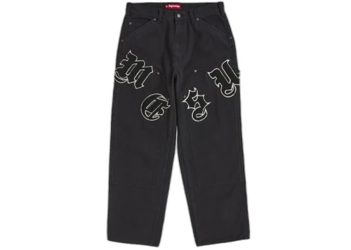Supreme Old English Canvas Double Knee Painter Pant Black