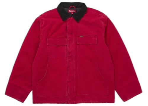 Supreme Old English Canvas Work Jacket Red