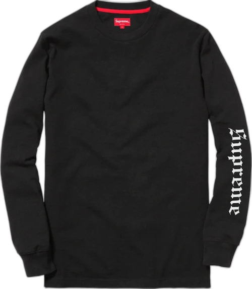 Supreme Old English LS Top Black
