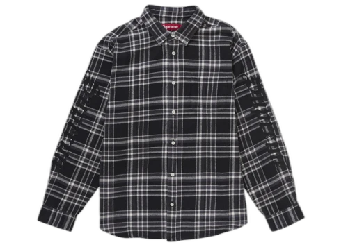Supreme Old English Plaid Flannel Shirt Black