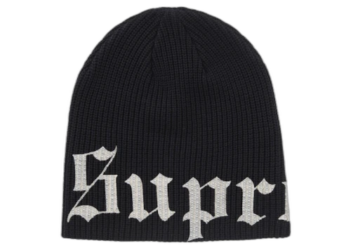 Supreme Old English Printed Beanie Black