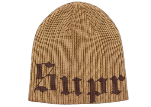 Supreme Old English Printed Beanie Brown