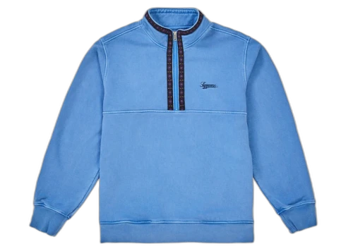 Supreme Overdyed Half Zip Sweatshirt Blue