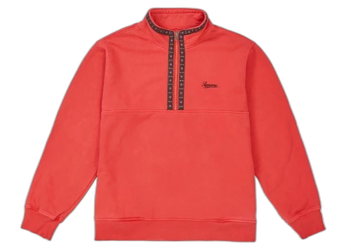 Supreme Overdyed Half Zip Sweatshirt Red