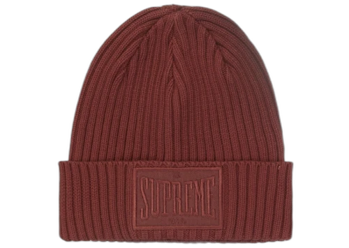 Supreme Overdyed Patch Beanie Brown