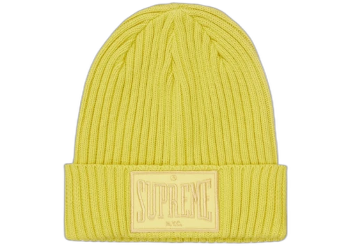 Supreme Overdyed Patch Beanie Yellow