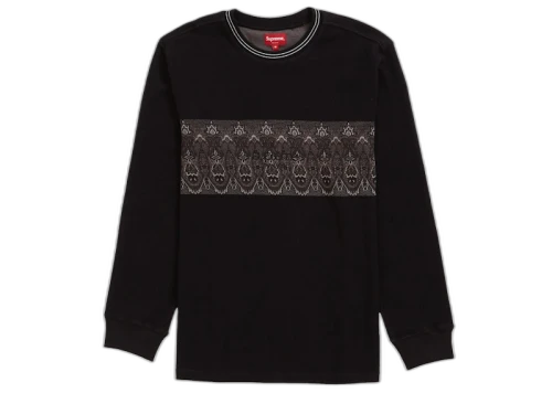 Supreme Paisley Stripe LS Top (SS19) Black