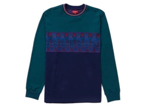 Supreme Paisley Stripe LS Top (SS19) Navy