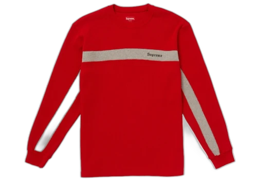 Supreme Panel Stripe Waffle Thermal Red