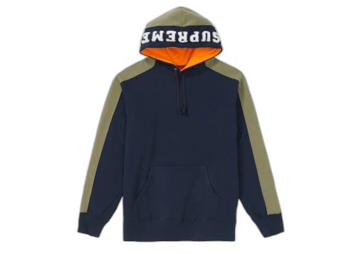 Supreme Paneled Hooded Sweatshirt Navy