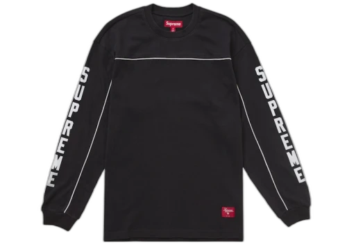Supreme Paneled Piping L/S Top Black