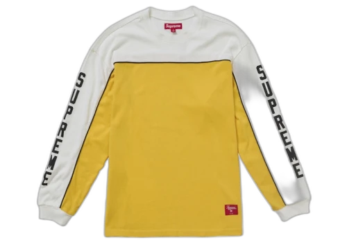 Supreme Paneled Piping L/S Top White