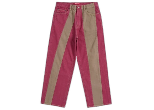 Supreme Paneled Stripe Baggy Jean Red