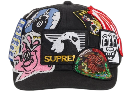 Supreme Patches 6-Panel Black