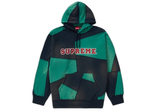 Supreme Patchwork Hooded Sweatshirt Navy