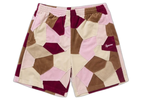 Supreme Patchwork Velour Short Tan