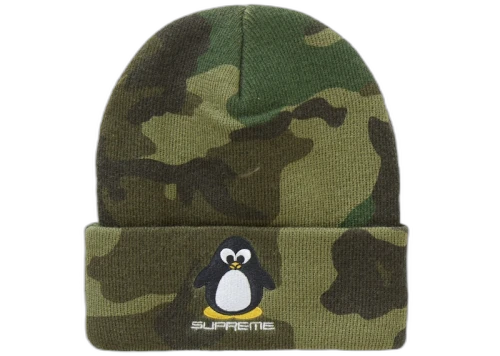 Supreme Penguin Beanie Woodland Camo