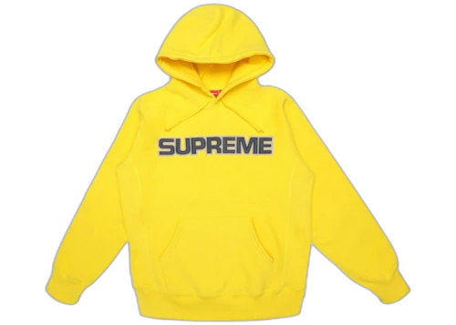 Supreme Perforated Leather Hooded Sweatshirt Yellow