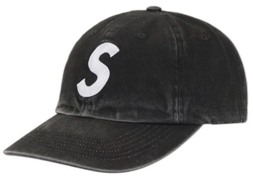 Supreme Pigment Coated 2-Tone S Logo 6-Panel Black