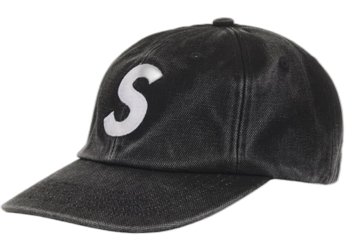 Supreme Pigment Coated Canvas S Logo 6-Panel Black